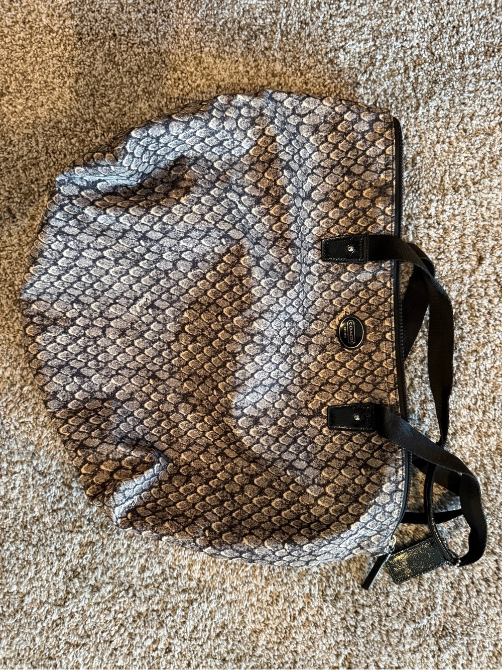 COACH- Ocelot Weekender Snake Print Fabric Tote - Picture 2 of 8